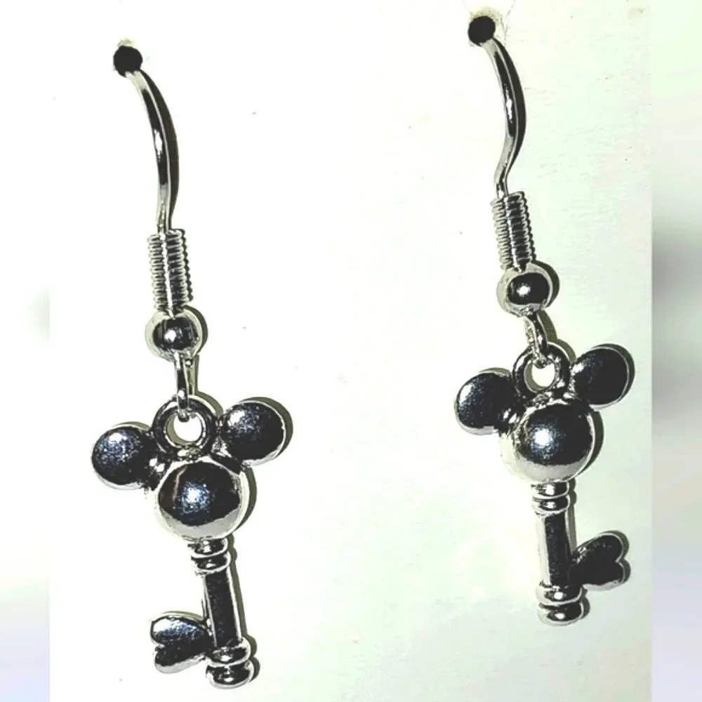 Beautiful Mickey ears with key earrings for kids and women